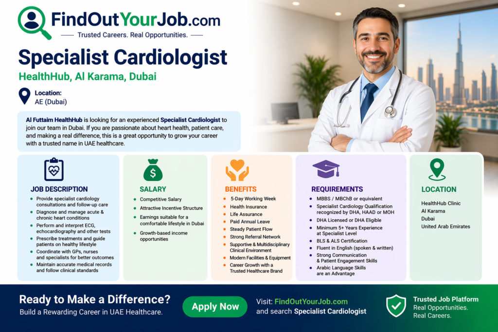 Specialist Cardiologist Jobs in Dubai UAE – Al Futtaim HealthHub Careers 2026 Image