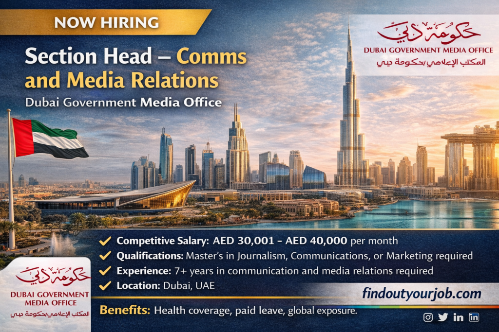 Section Head – Comms and Media Relations | Dubai Government Media Office Image