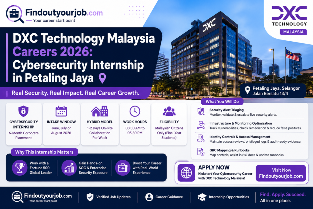 DXC Technology Malaysia Careers 2026: Cybersecurity Internship in Petaling Jaya Image
