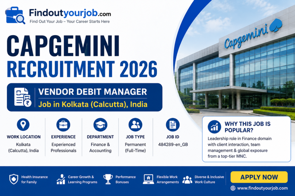 Capgemini Recruitment 2026: Vendor Debit Manager Job in Kolkata Image