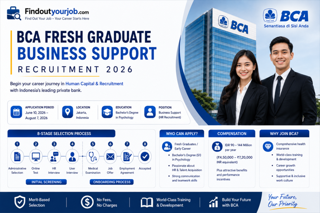 BCA Fresh Graduate Business Support Recruitment 2026: Apply Online Image