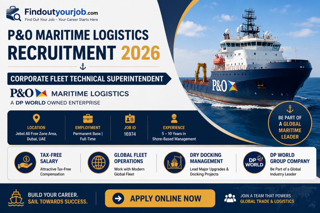 P&O Maritime Logistics Corporate Fleet Technical Superintendent Recruitment 2026 Image