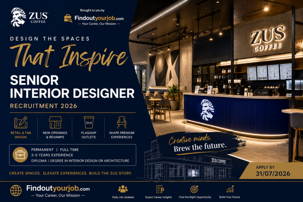 ZUS Coffee Design & Senior Interior Designer Recruitment 2026 Image